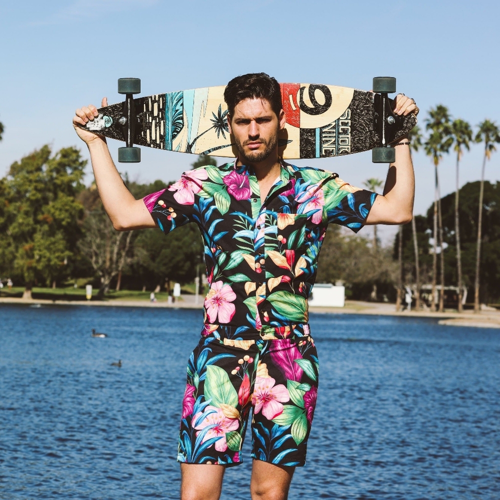 Romperjack hibiscus print S romper